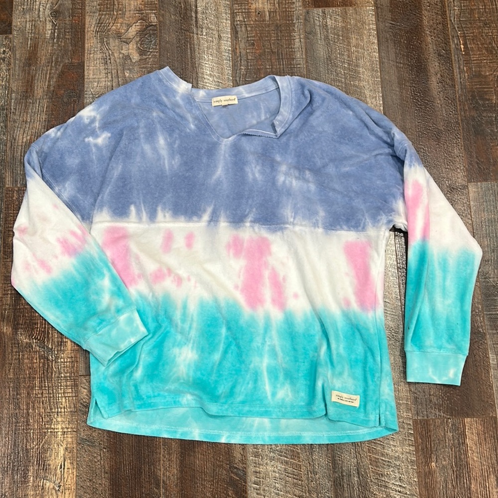 Simply southern tie-dye, terry cloth top